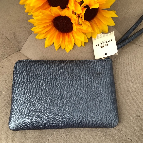 Coach Blue Small Wristlet - Picture 2 of 4